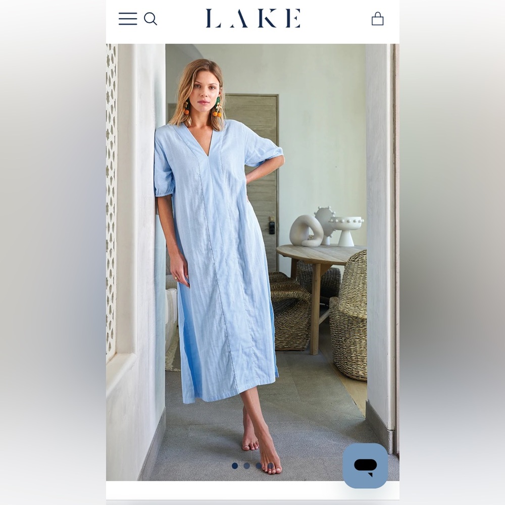 NWT LAKE blue gauze dress size M